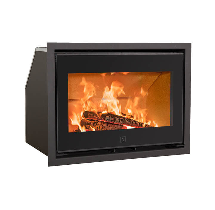 Black fireplace insert Scan 1005 with glass on the front