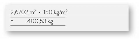 Illustration of calculations for the floor's load-bearing capacity, with specific figures