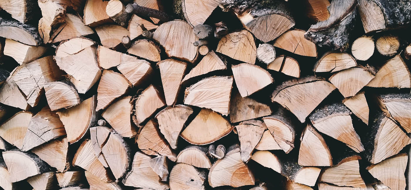 Close-up of woodpile outdoors