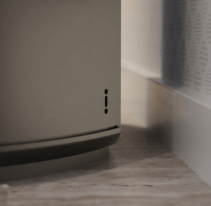 Detail image of Scan 67 wood stove with USB-C port at the back