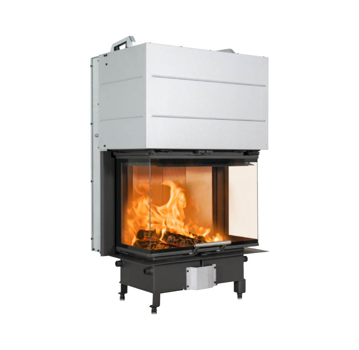 Black fireplace insert Scan 5004 FRL with glass on three sides